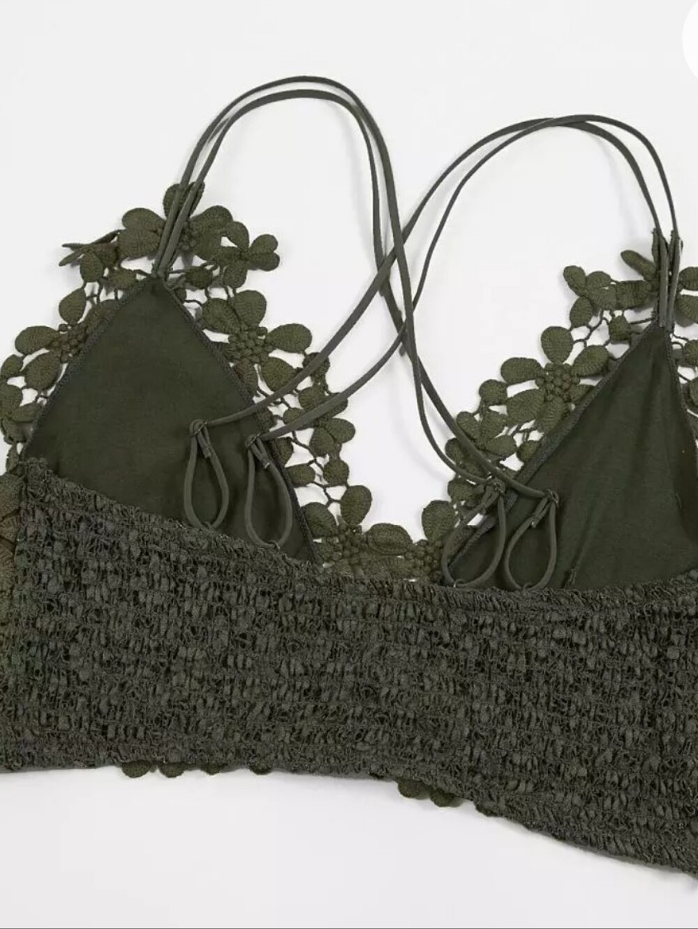Free People Olive Green Crochet Floral Bralette - Picture 5 of 8